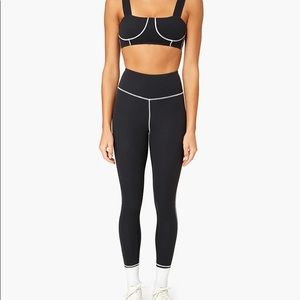 NWOT WeWoreWhat Black Corset Stretch Tech Leggings